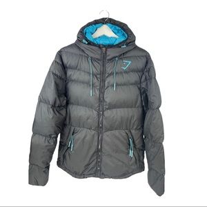 Gymshark Lightweight Black Down Puffer Size L
